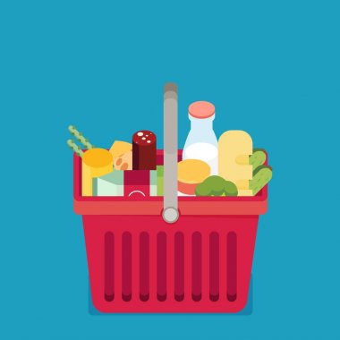 Alışveriş sepeti taze gıda ile 