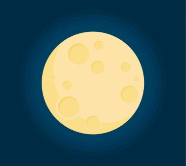 Düz tasarım tarzında moon