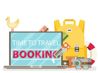 Otel rezervasyon izometrik çizimde