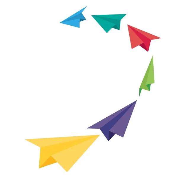 Flat paper planes — Stock Vector