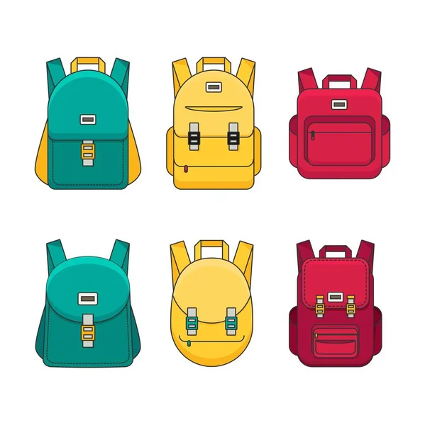 Schoolbag ilustración plana . — Vector de stock