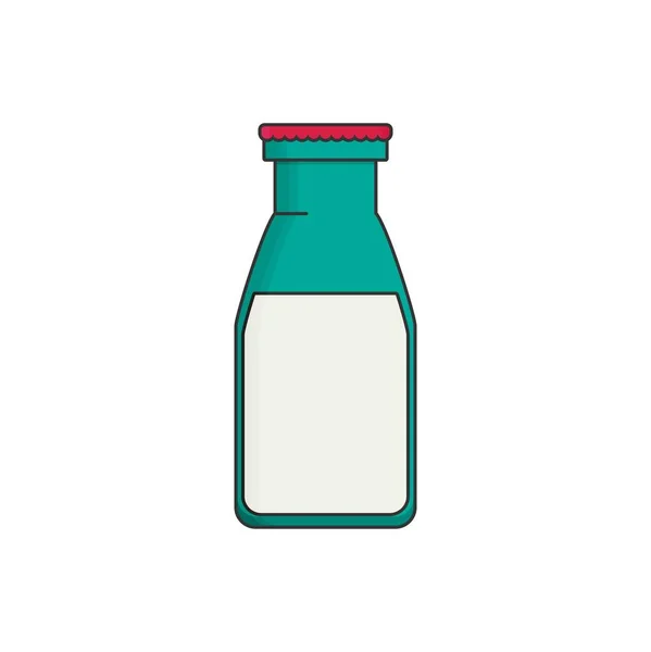 Mléko plochý kreslený obrázek — Stockový vektor
