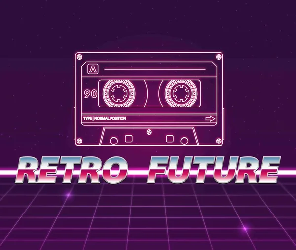 Rétro future, style années 80 Science-fiction — Image vectorielle