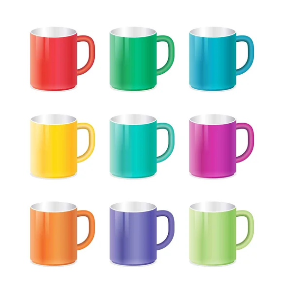 Tassen farbige Vorlagen — Stockvektor