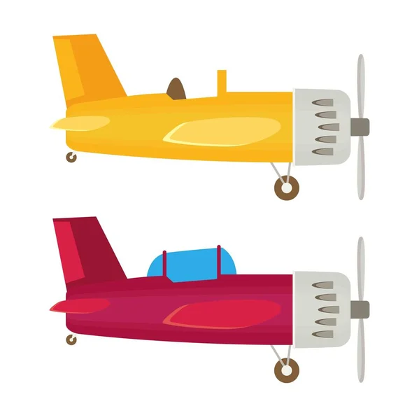 Иллюстрация с самолетами на белом — стоковый вектор