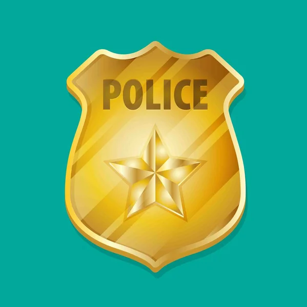 Insignia de policía icono — Vector de stock