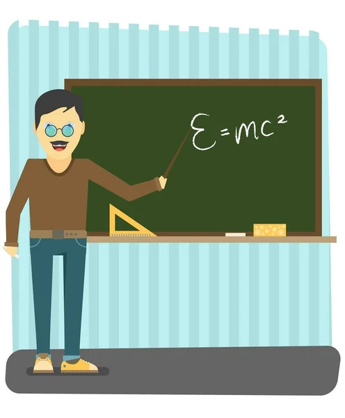 Karakter - leraar, onderwijs concept. — Stockvector