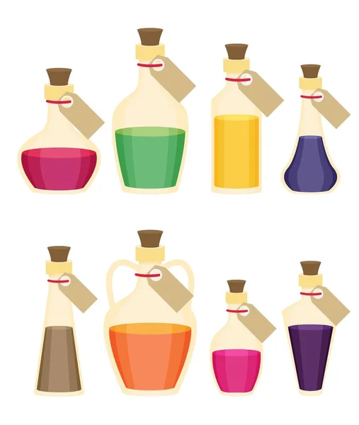 Différentes bouteilles de potion — Image vectorielle