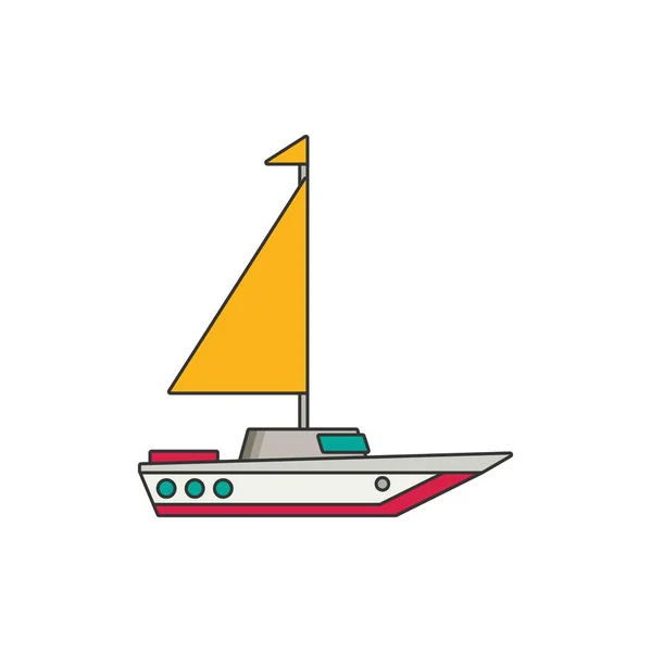 Icono plano barco — Archivo Imágenes Vectoriales