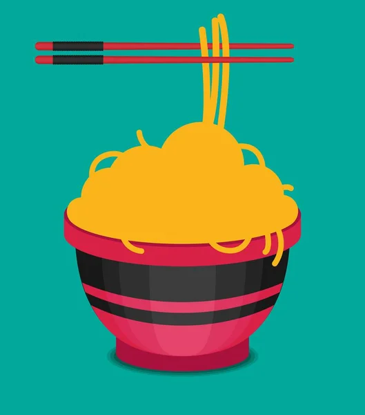 Ramen en color icono plano — Archivo Imágenes Vectoriales