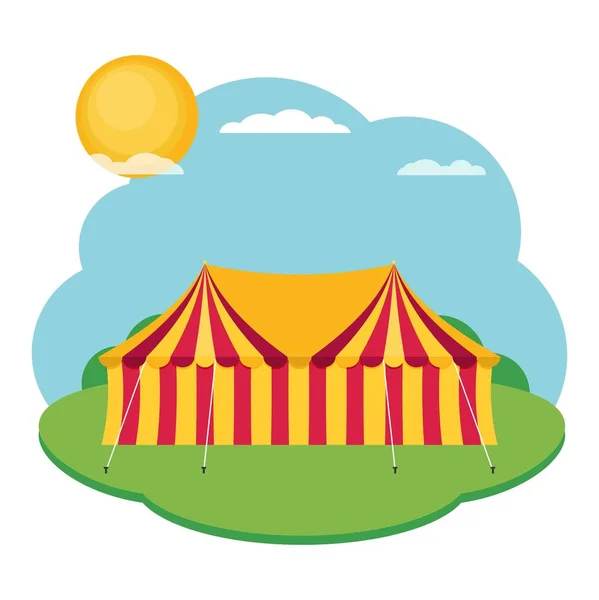 Tienda de circo, diseño plano — Vector de stock