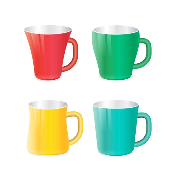 Mugs colored templates — Stock Vector