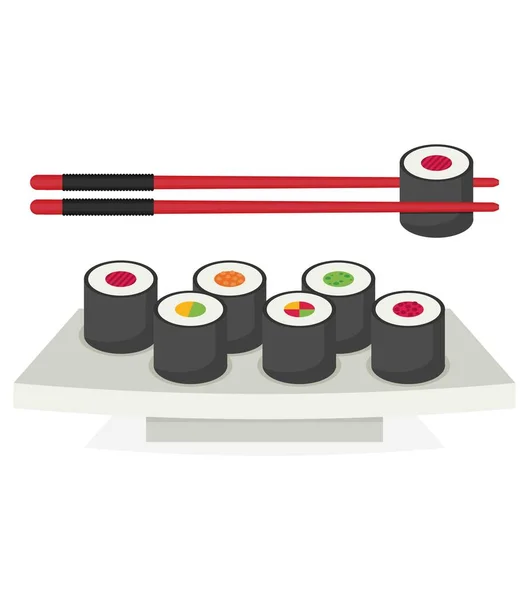 Ícone de sushi. Projeto plano —  Vetores de Stock