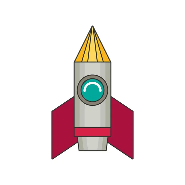 Ícone plano de foguete — Vetor de Stock