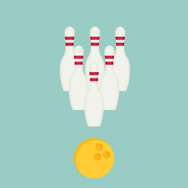 Bowlingbal en -spelden — Stockvector