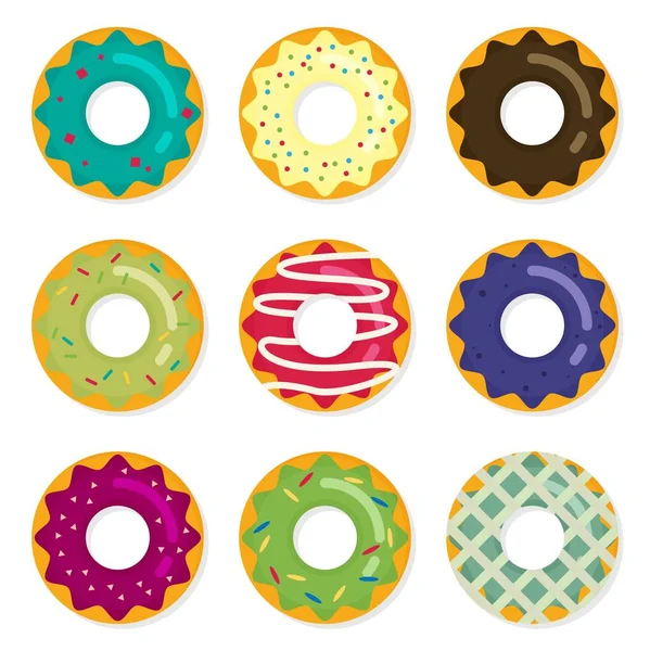 Donuts colección conjunto — Vector de stock