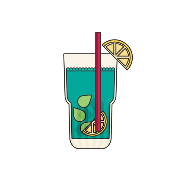 Cocktail. Ícone plano — Vetor de Stock