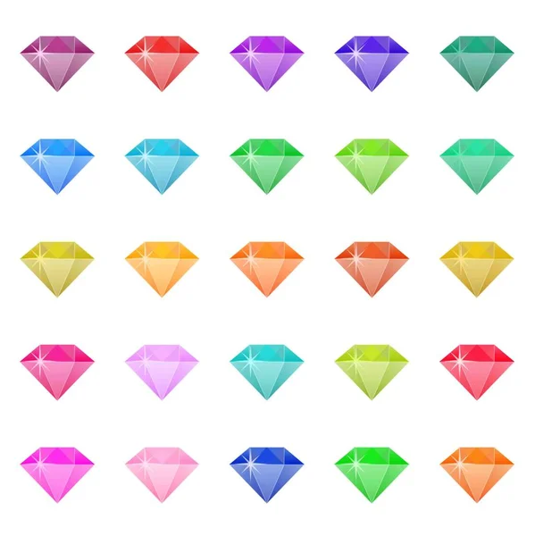 Illustratie van de diamant in in platte ontwerp — Stockvector