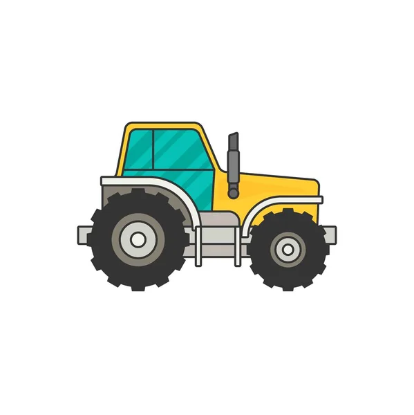 Tracteur icône plate — Image vectorielle