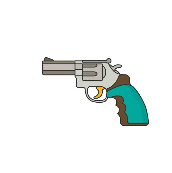 Pistolet, icône, plat — Image vectorielle
