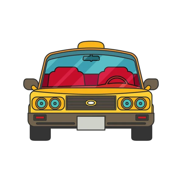 Diseño gráfico de taxi en plano — Vector de stock