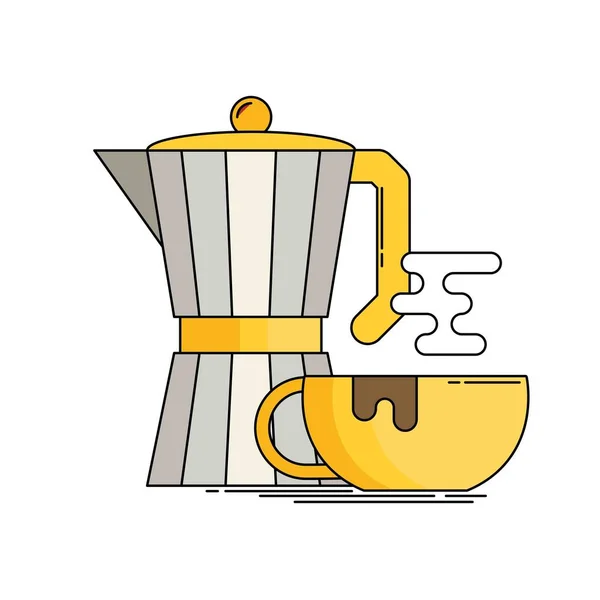 Molienda máquina de café — Vector de stock