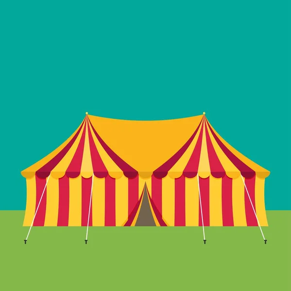 Tenda de circo, design plano —  Vetores de Stock