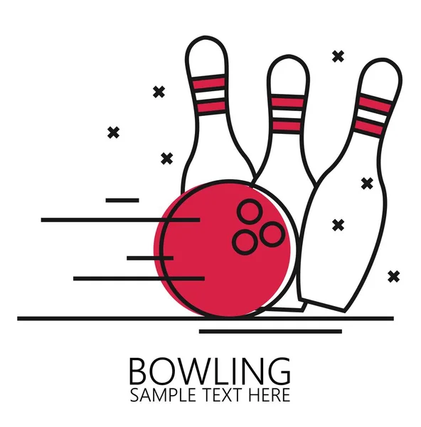 Bowling ball and pins — Stock Vector