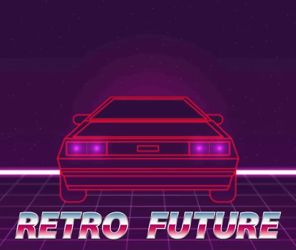 Retro framtid, 80s stil Sci-Fi — Stock vektor