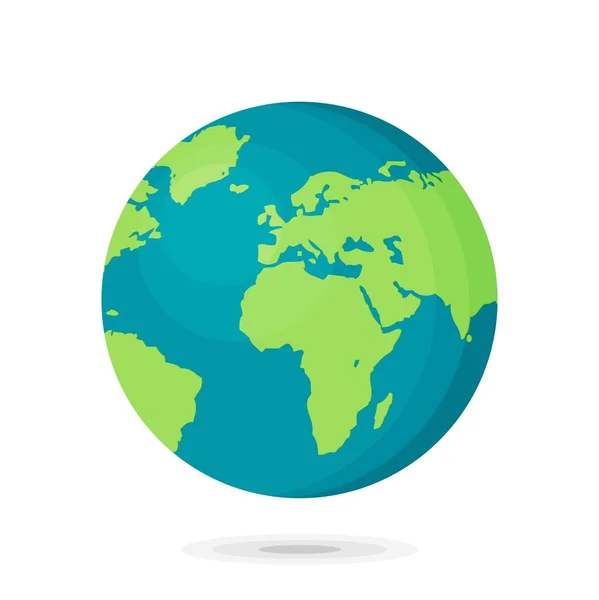Planeta plano ícone da Terra — Vetor de Stock