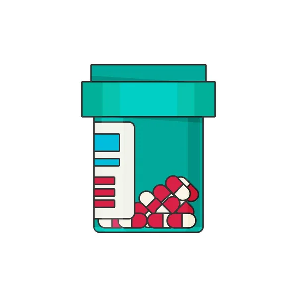 Frasco de pílula com pílulas —  Vetores de Stock
