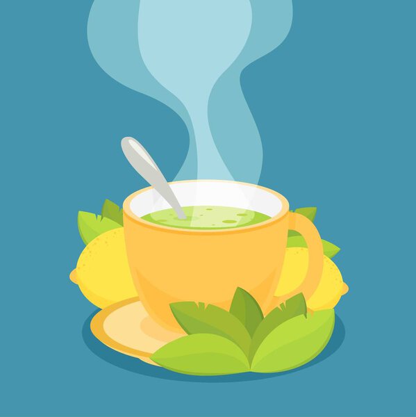 Green tea with lemon. 