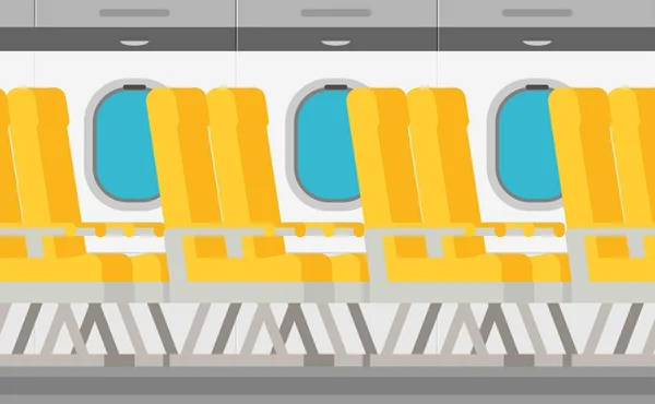 Uçak iç windows ve koltuk — Stok Vektör