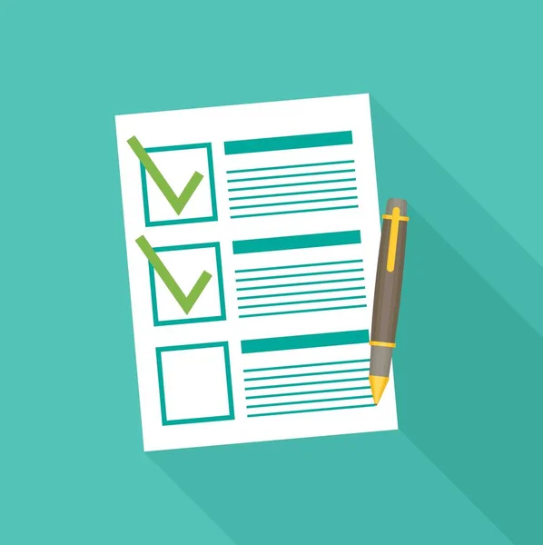 Clipboard with checklist flat icon Stock Illustration