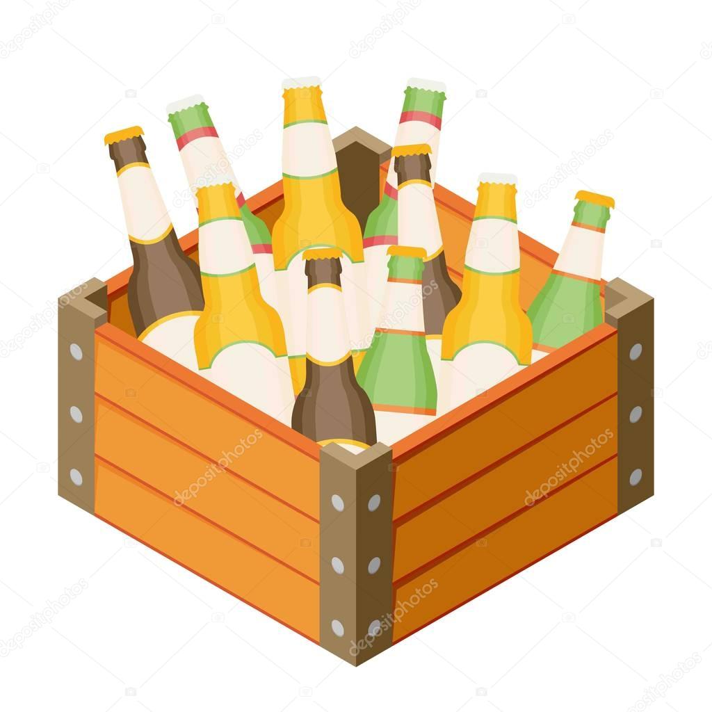 case of beer with bottles
