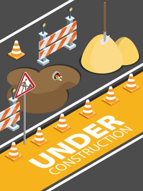 altında illüstrasyon inşaat.