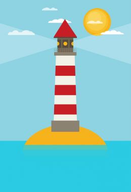 Düz deniz feneri illüstrasyon