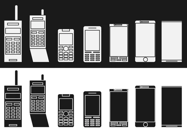 Mobiele telefoon evolutie illustratie — Stockvector