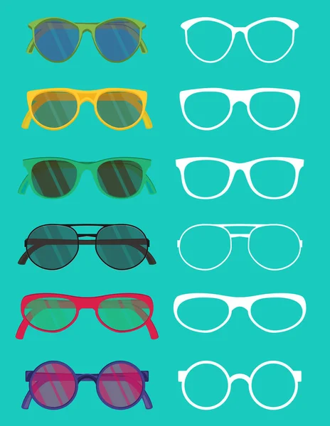 Zestaw elementów okulary hipster. — Wektor stockowy