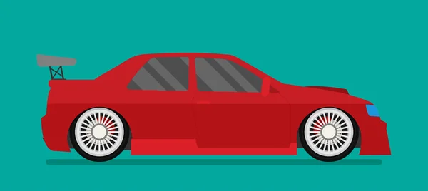 Coche de carreras plano — Vector de stock