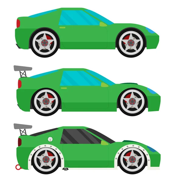 Coche de carreras plano — Vector de stock