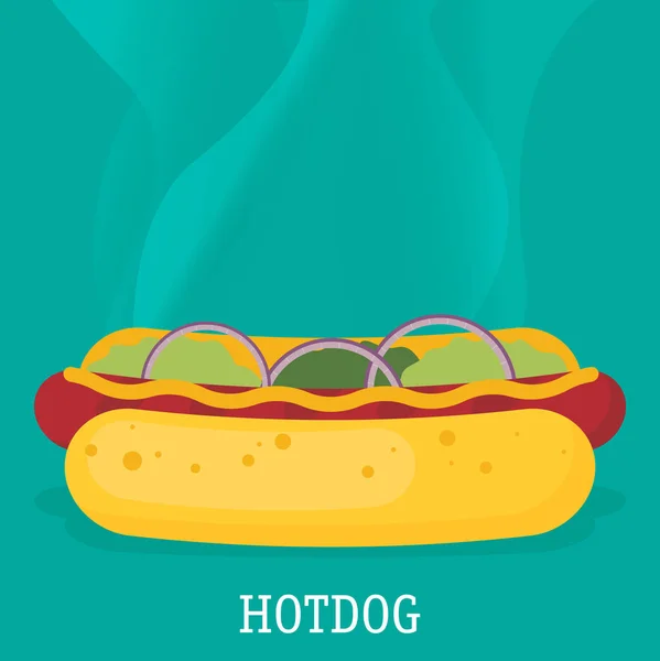 Hotdog icono plano — Vector de stock
