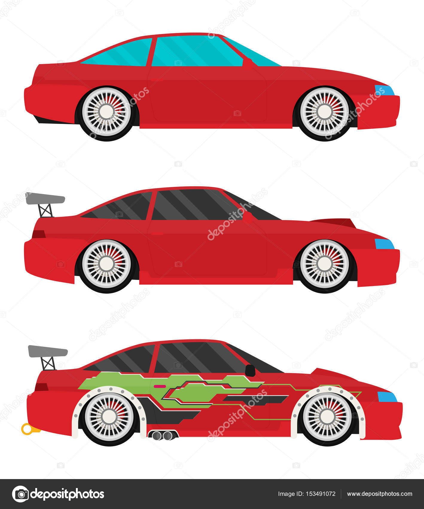 Flat racing car Stock Vector by ©Mix3r 153491072