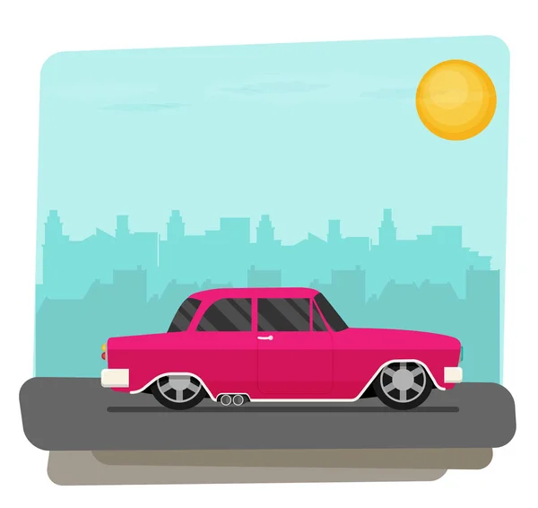 Piso coche viejo . — Vector de stock