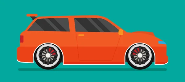 Coche de carreras plano — Vector de stock