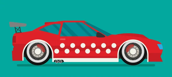 Coche de carreras plano — Vector de stock