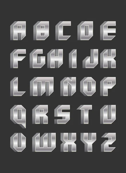 Ρομποτική γραμματοσειρά σε επίπεδη στυλ — Διανυσματικό Αρχείο