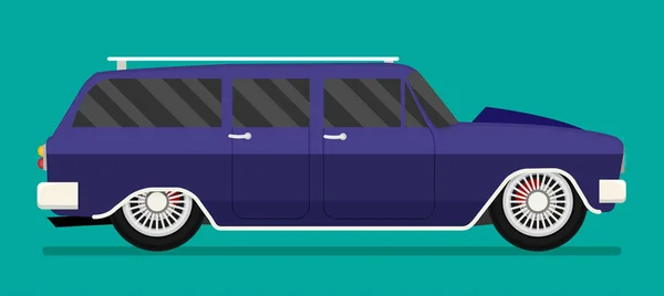 Antiguo coche de carreras de la escuela . — Vector de stock