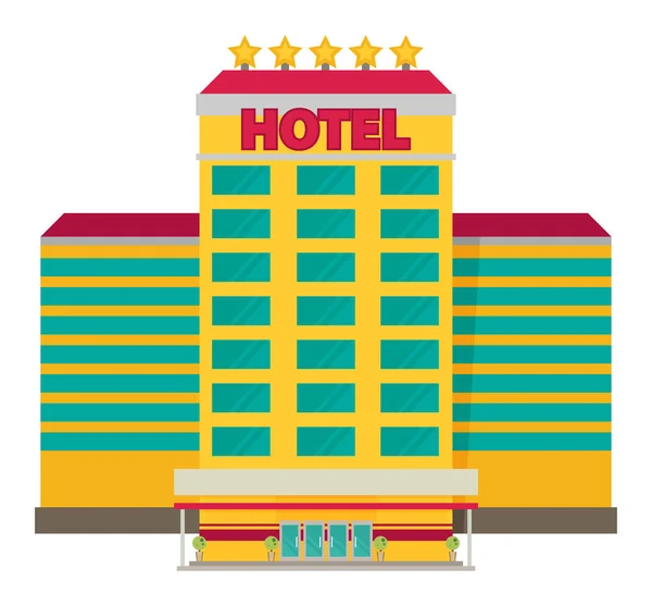 Hotel building in summer vacation — Stock Vector