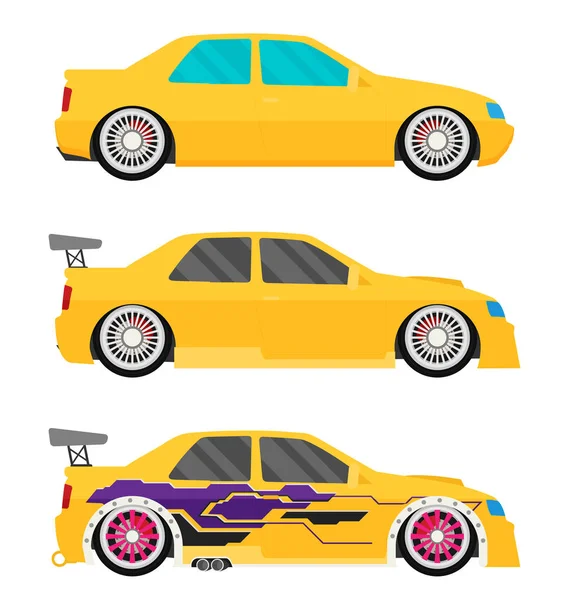 Coche de carreras plano — Vector de stock